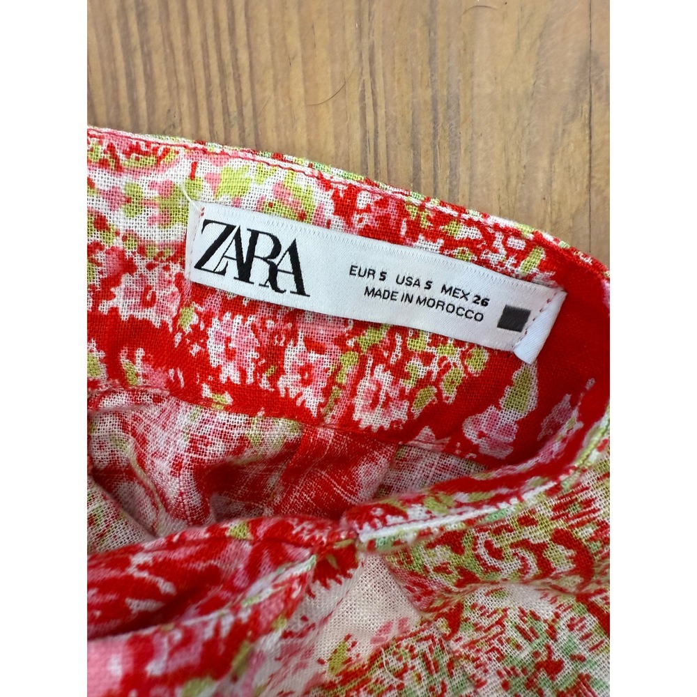 Zara Red Paisley Print Dress Halter Tie Back Cut Out Maxi Boho Blogger Fave‎ S - Picture 5 of 9